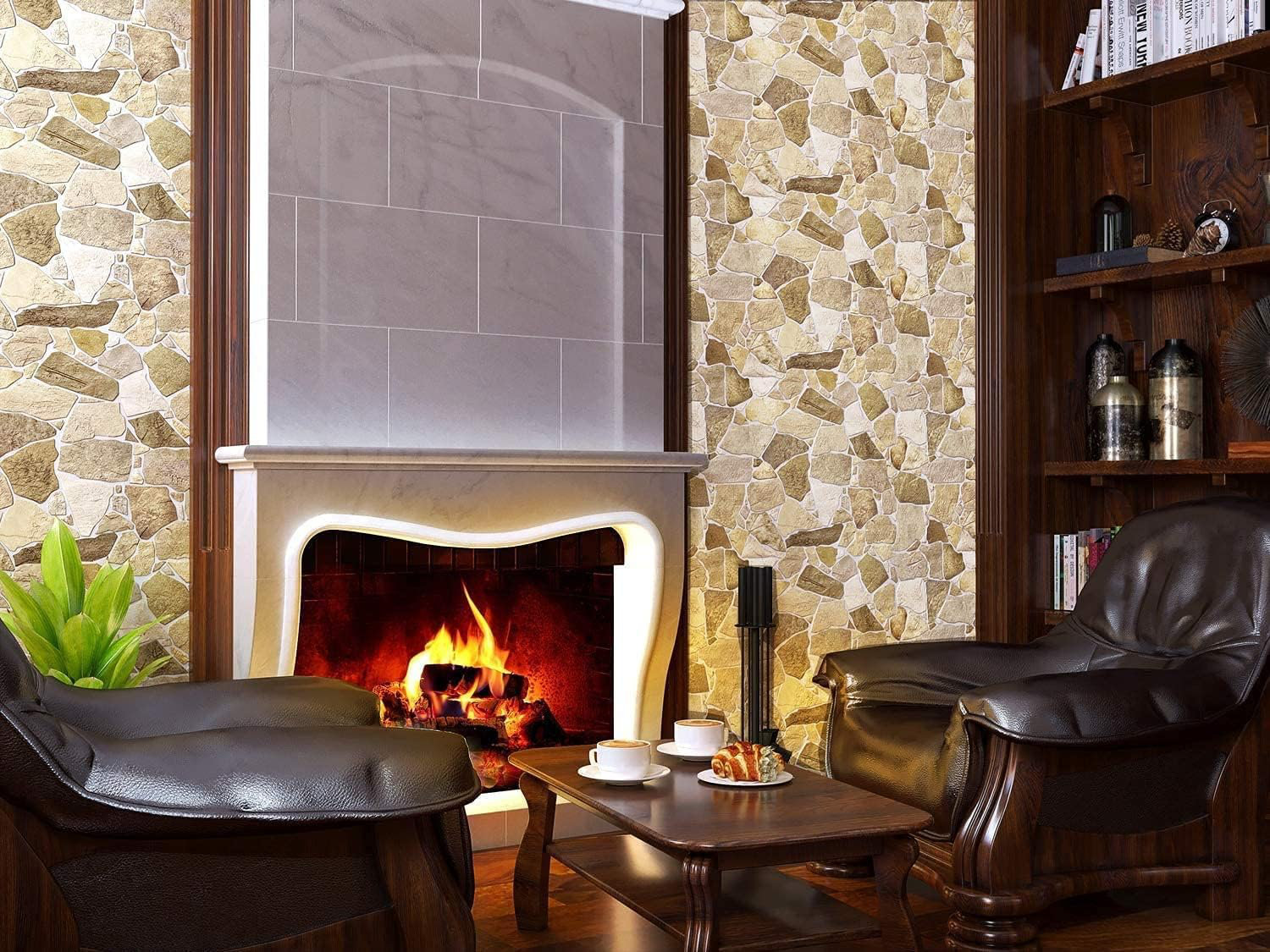 Union Rustic Adarrion RetroArt 3D Wall Panels Wild Stone 38.7" x